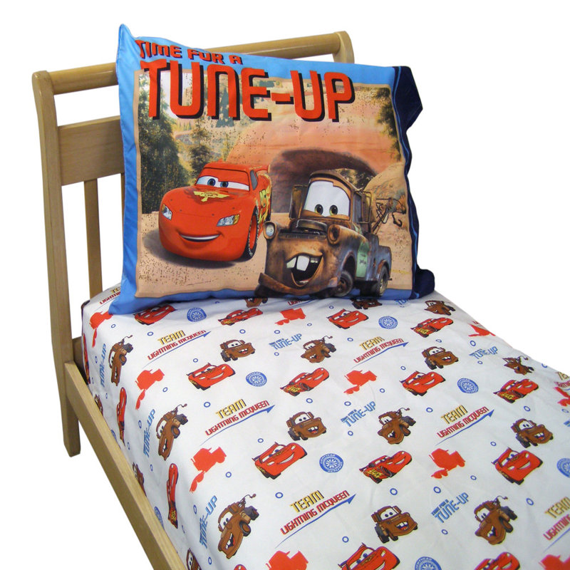 NoJo Disney Cars Team Lightning McQueen 2 Piece Toddler Bedding Set ...